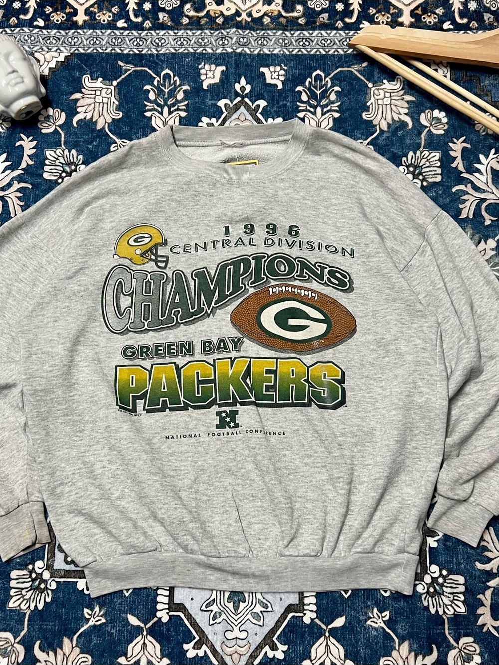 Green Bay Packers 1996 Champions Gray Crewneck Sweatshirt